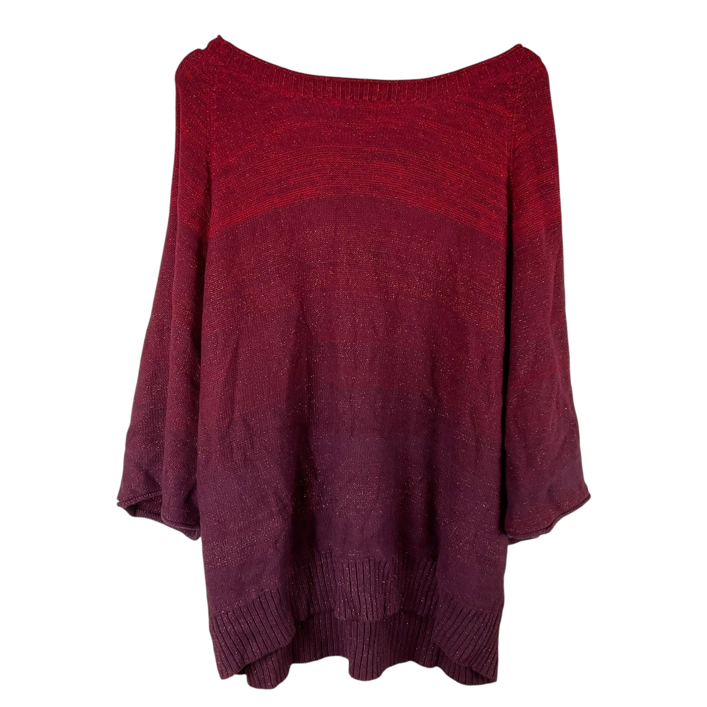 Sweater Short Sleeve By Ana In Red, Size: 3x