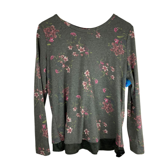 Top Long Sleeve By Bobeau In Floral Print, Size: M