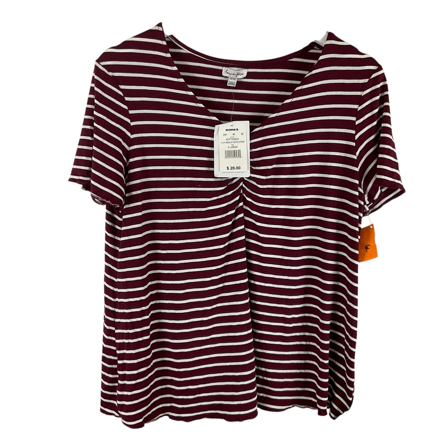 Top Short Sleeve By Clothes Mentor In Striped Pattern, Size: Xl