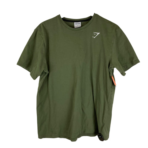 Athletic Top Short Sleeve By Gym Shark In Green, Size: L