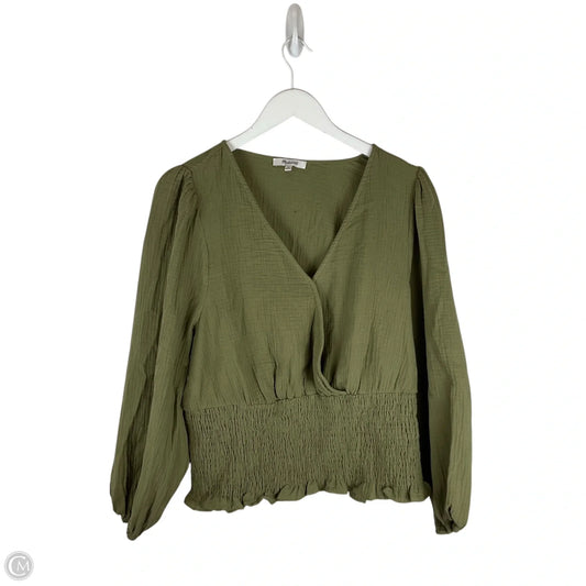 Top Long Sleeve Basic By Madewell In Green, Size: 1x