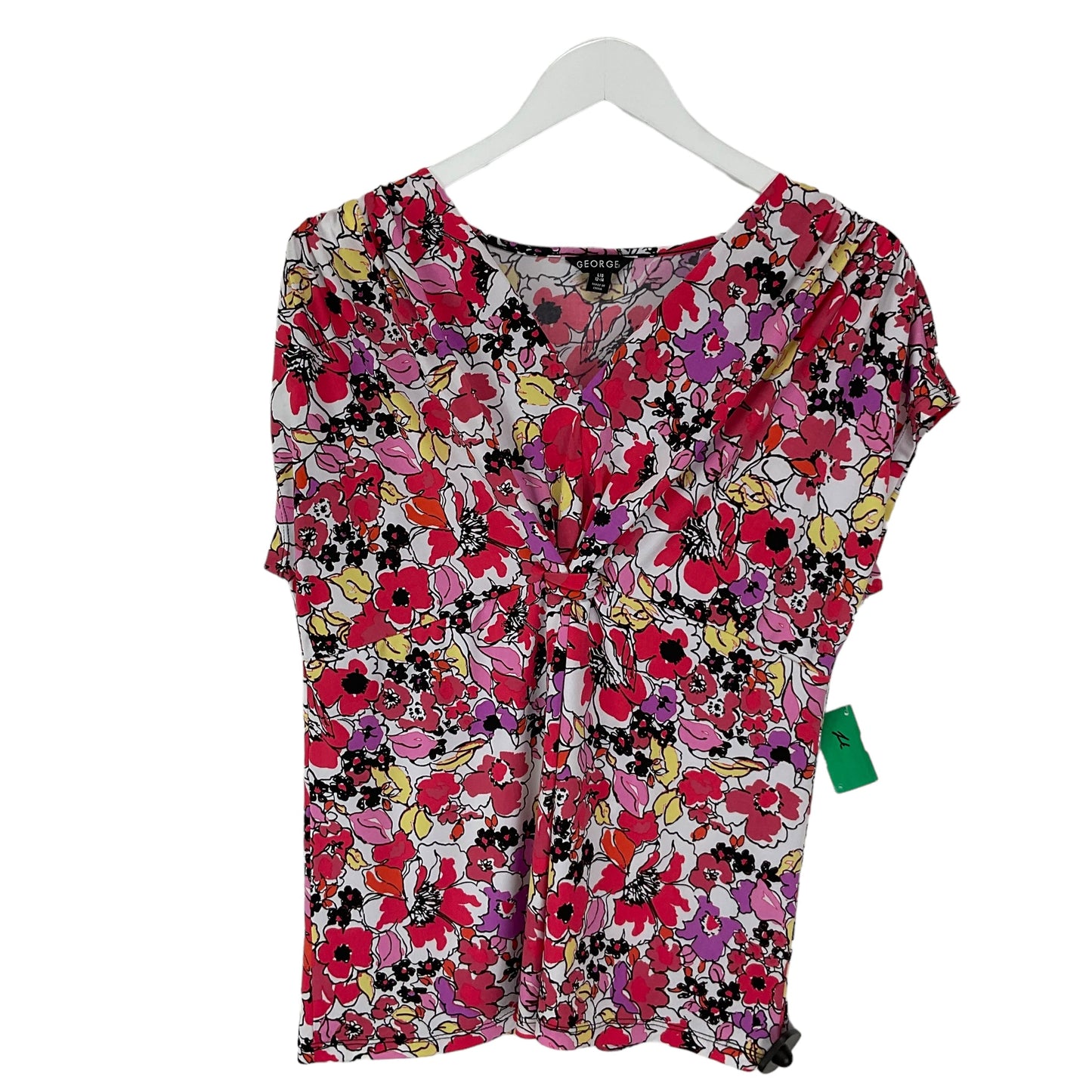 Floral Print Top Short Sleeve George, Size L