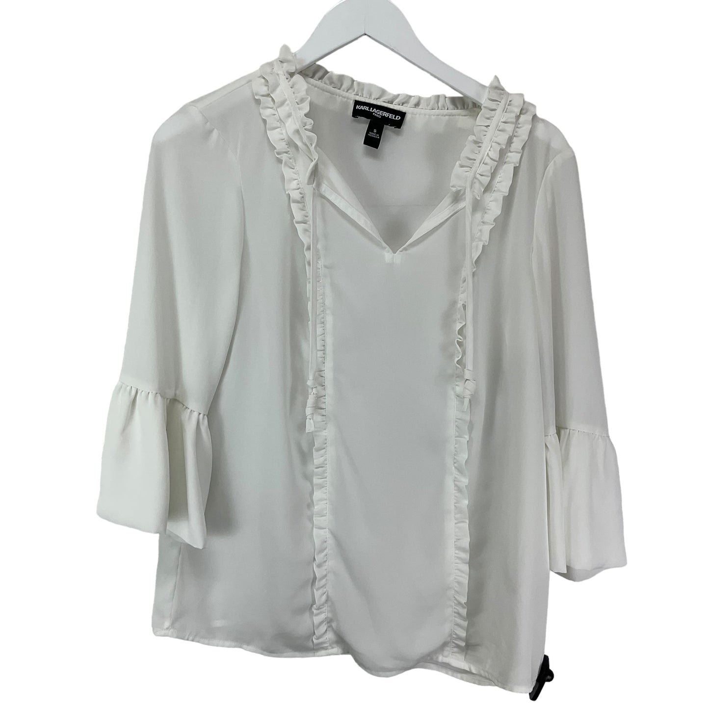 White Top Long Sleeve Basic Karl Lagerfeld, Size S