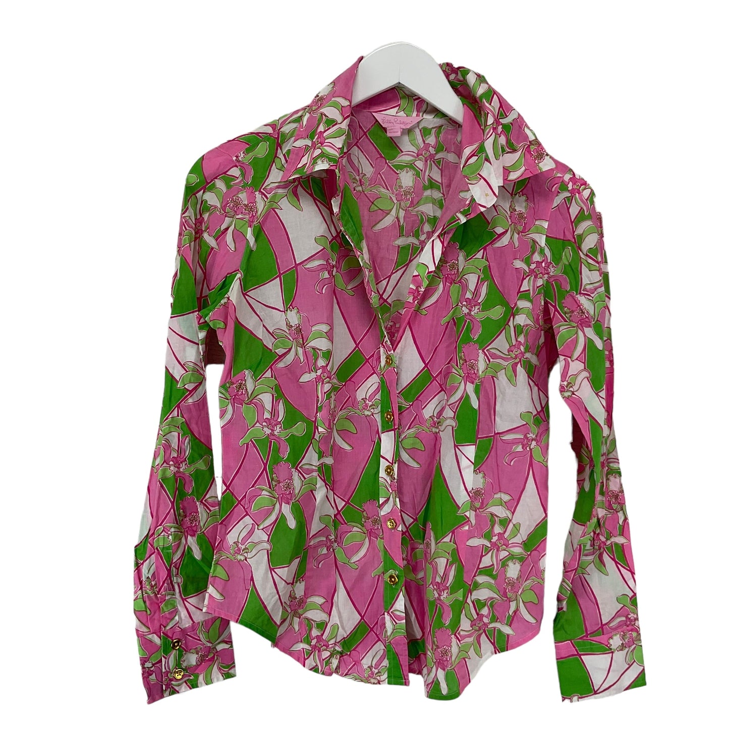 Pink Top Long Sleeve Designer Lilly Pulitzer, Size 6