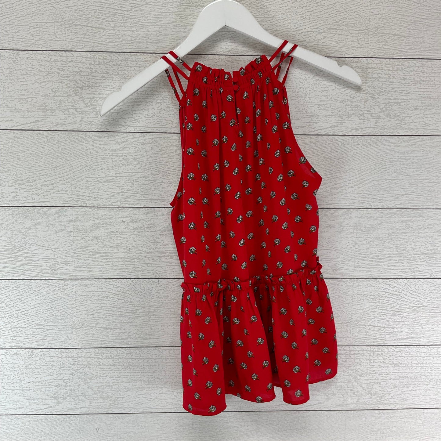 Red Top Sleeveless Loft, Size S