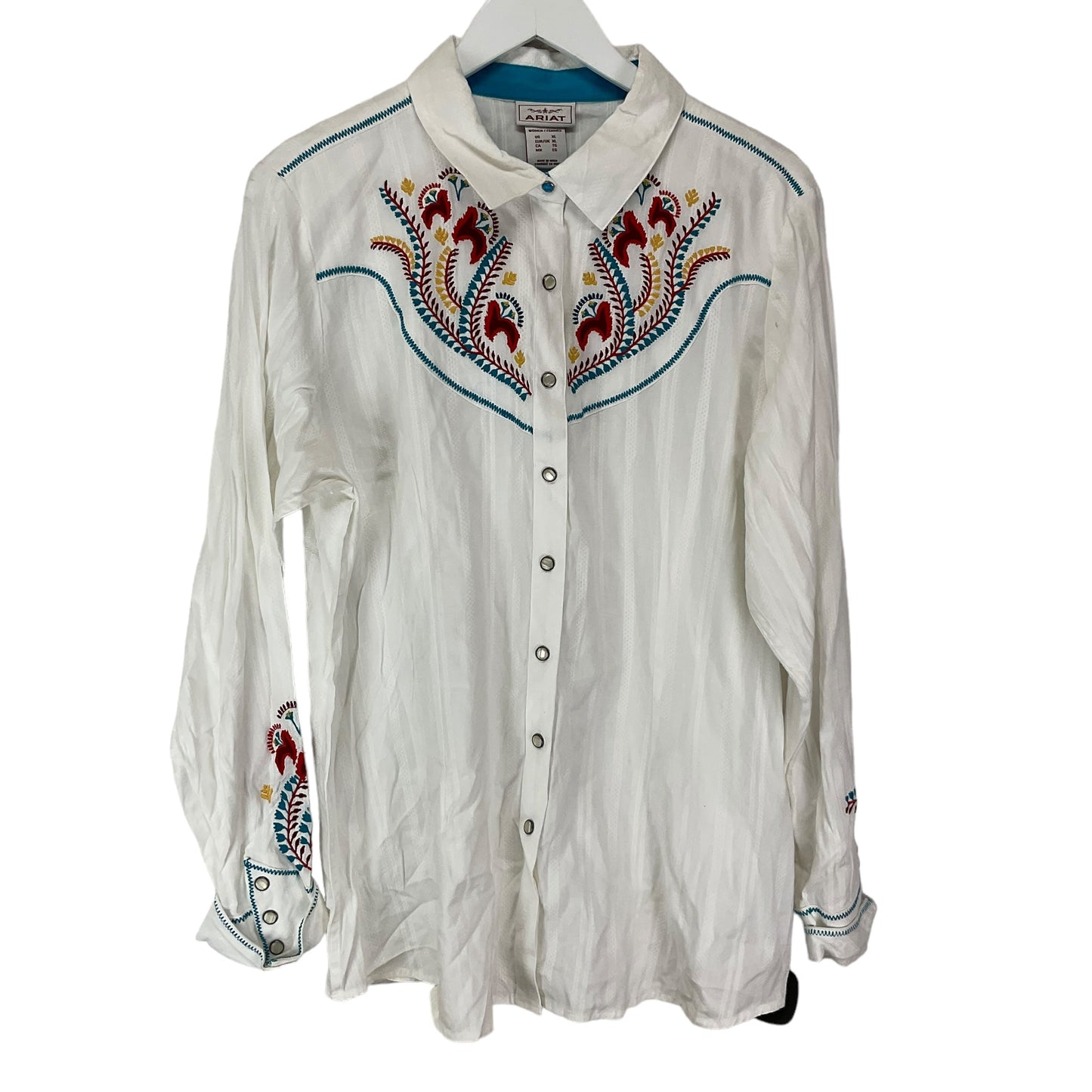 White Top Long Sleeve Ariat, Size Xl