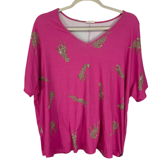 Top Short Sleeve By Entro In Pink, Size: 1x