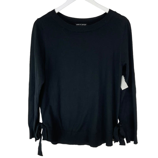 Black Top Long Sleeve Basic Cable And Gauge, Size L