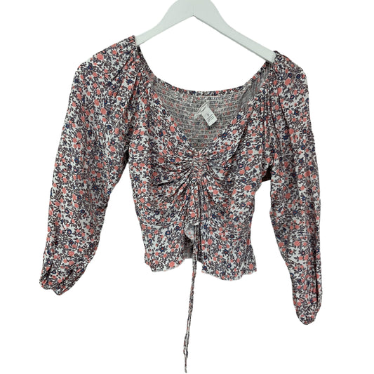 Floral Print Top Long Sleeve Japna, Size S