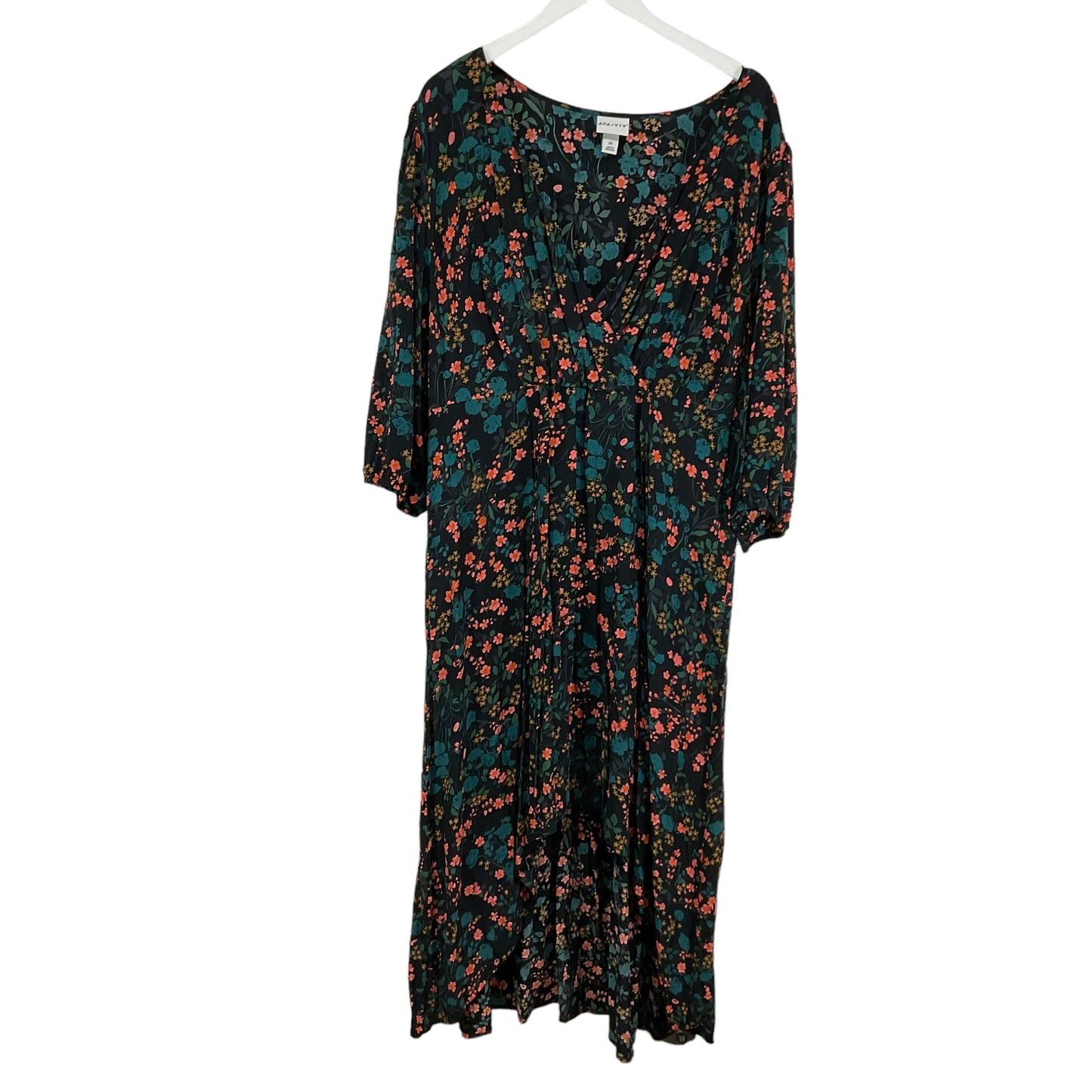 Dress Casual Maxi By Ava & Viv In Floral Print, Size: 2x