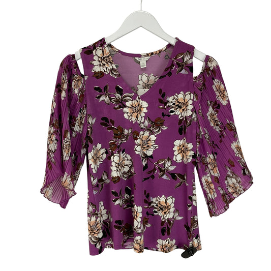 Top 3/4 Sleeve By Cato In Floral Print, Size: S