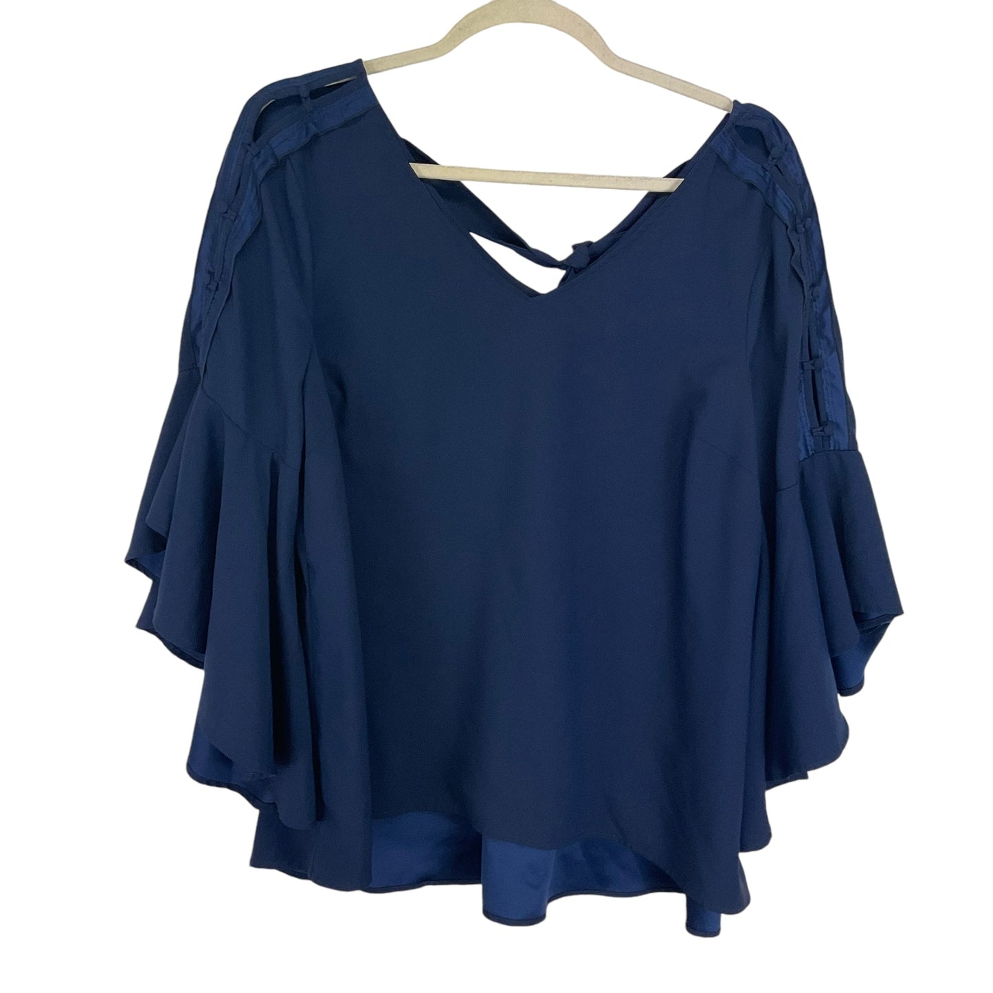 Top Long Sleeve By Lane Bryant In Navy, Size: 1x