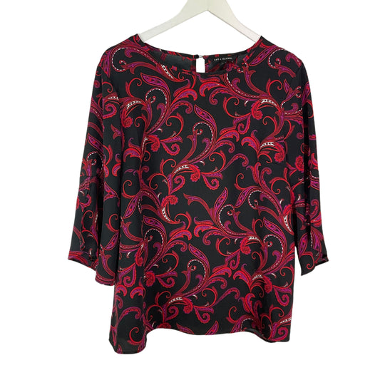 Top 3/4 Sleeve By Zac And Rachel In Black, Size: L