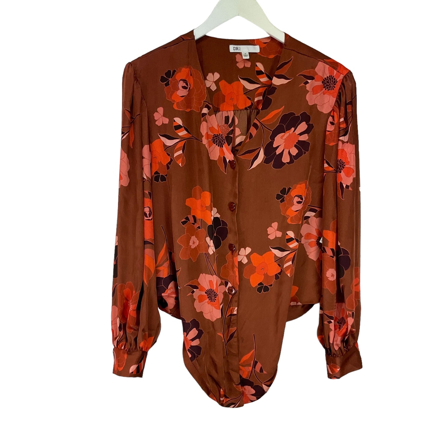 Brown Top Long Sleeve Dr2, Size M