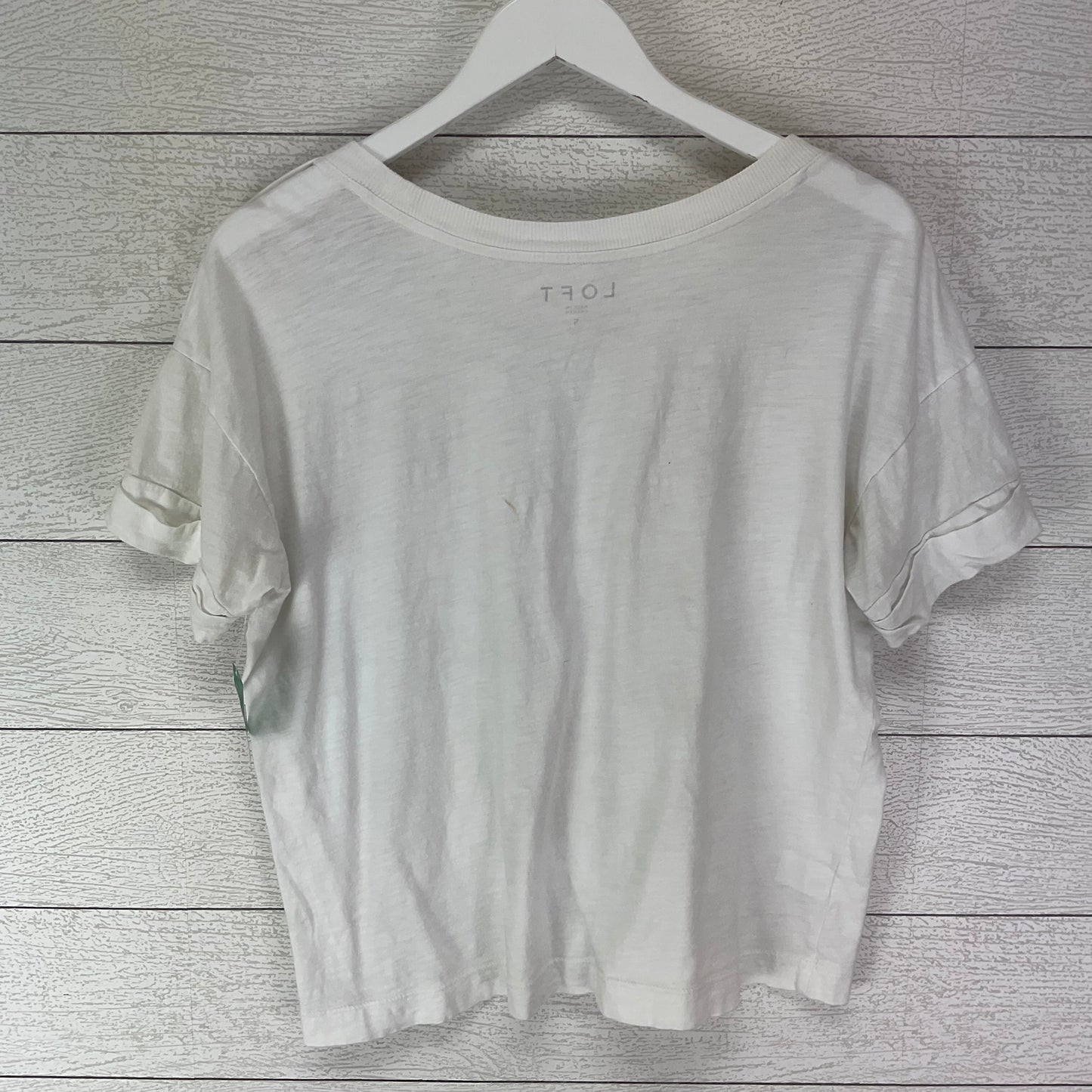 White Top Short Sleeve Loft, Size S