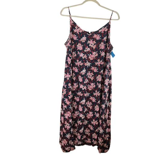 Dress Casual Midi By Loft In Floral Print, Size: 1x