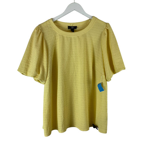 Top Short Sleeve By Agb In Yellow, Size: 2x