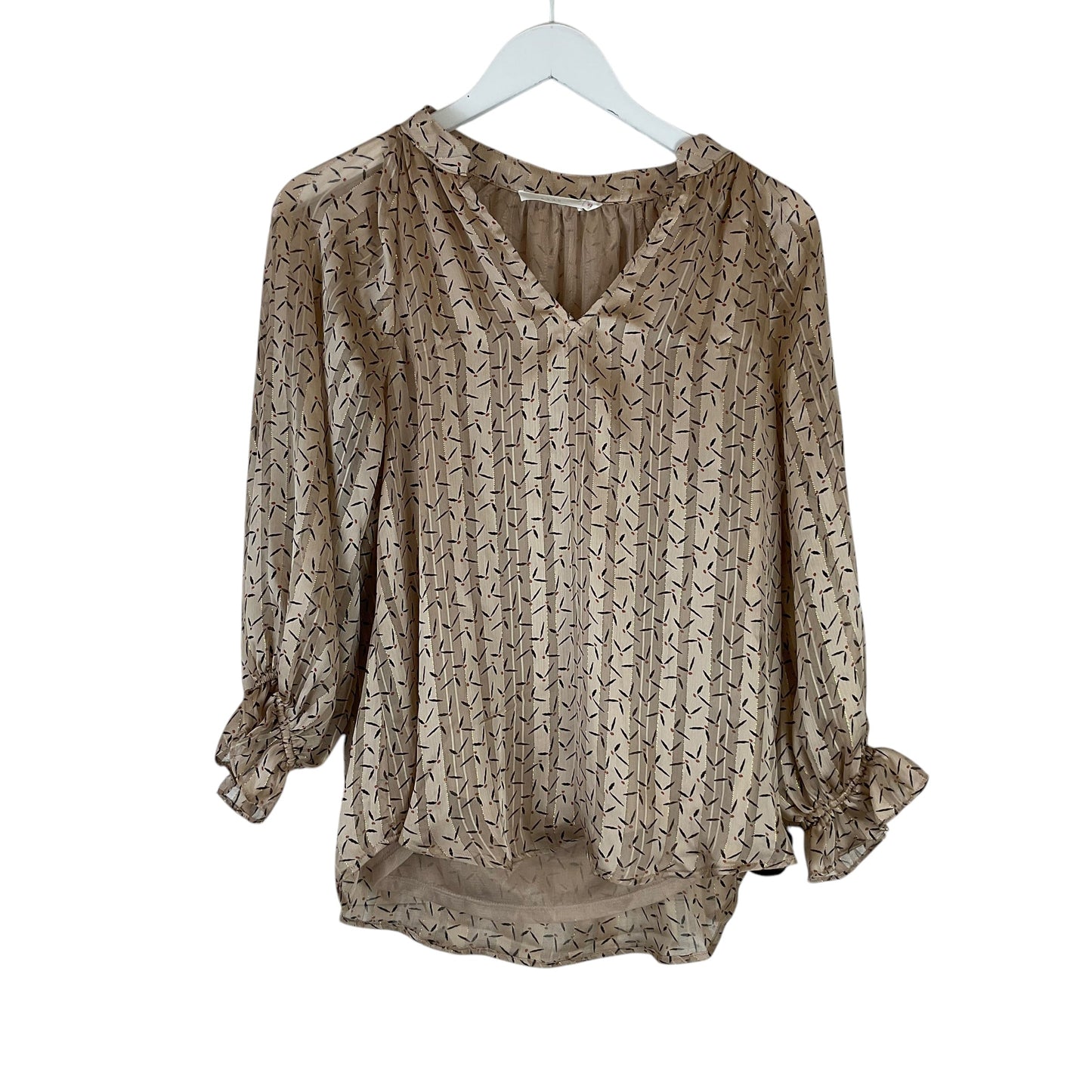 Top Long Sleeve By Lush In Gold, Size: S