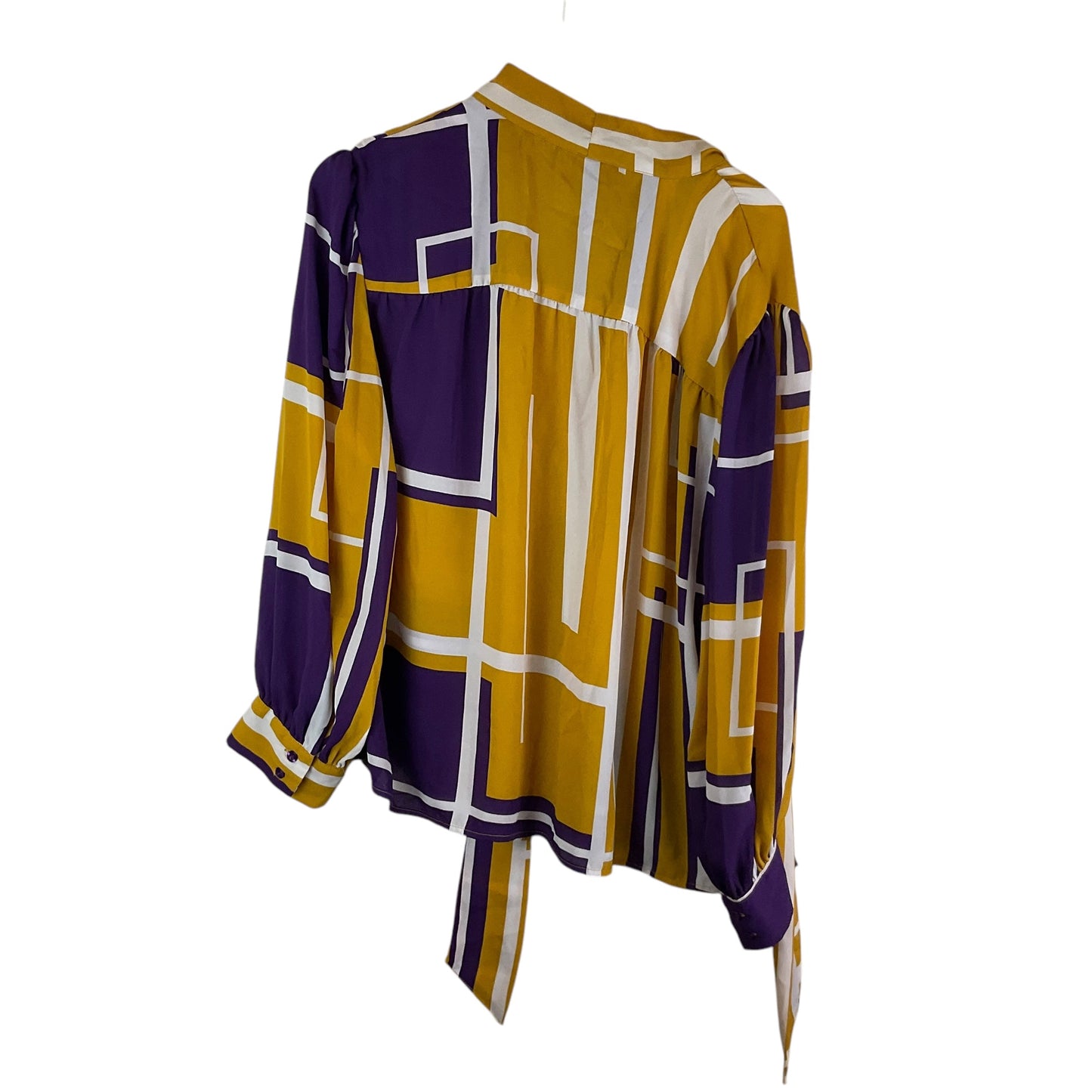 Top Long Sleeve By Ashley Stewart In Purple & Yellow, Size: 1x