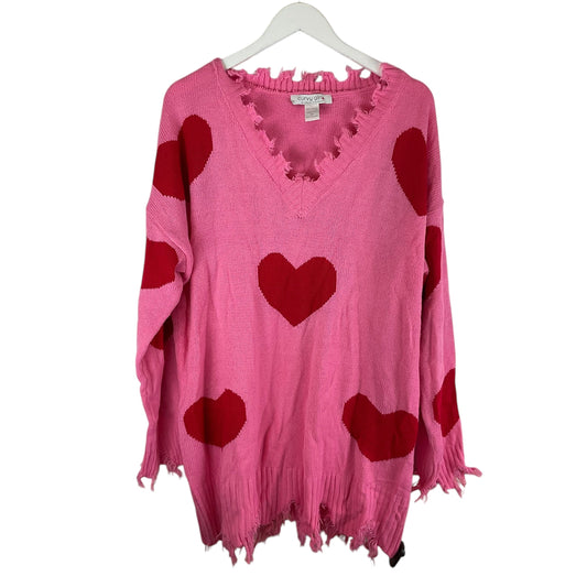 Sweater By Ashley Stewart In Pink, Size: 3x