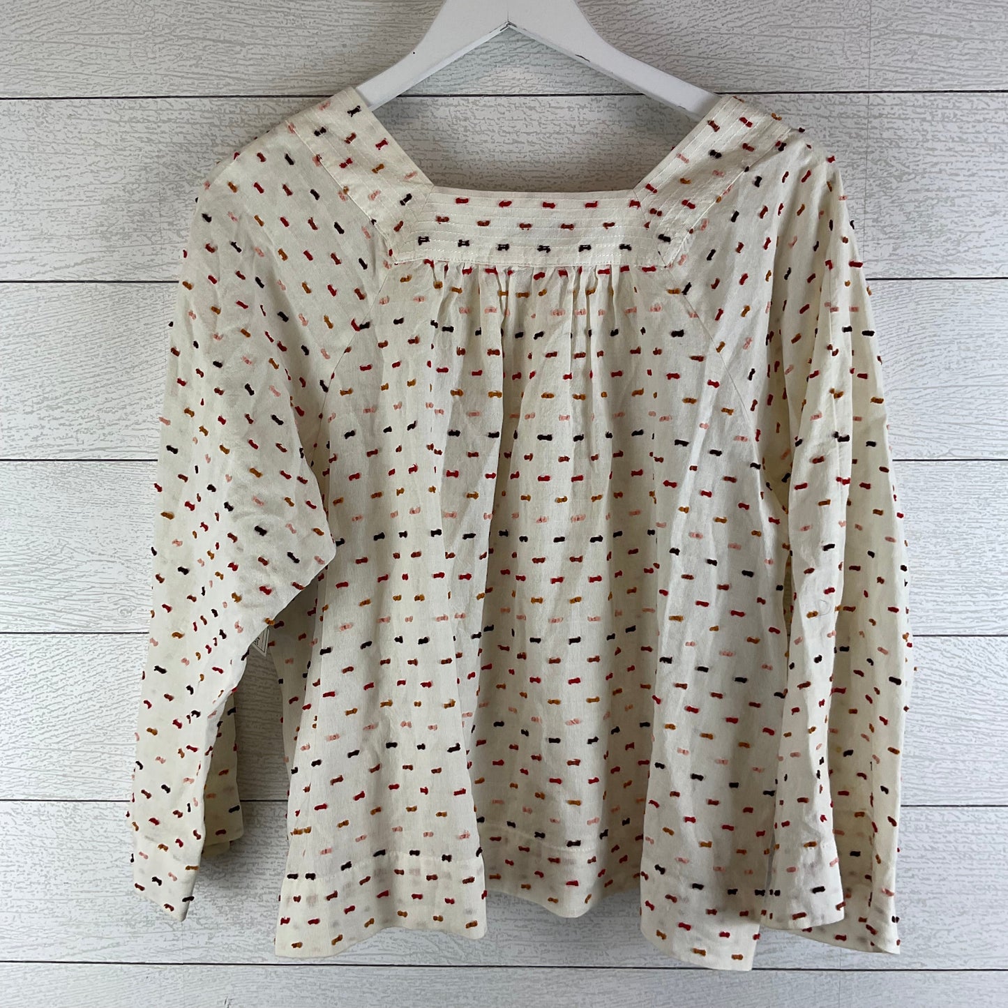 Top Long Sleeve By Madewell In Cream, Size: S