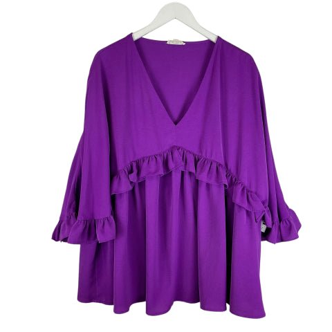 Top Short Sleeve By Entro In Purple, Size: Xl