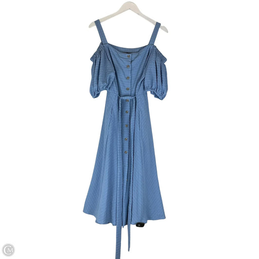 Dress Casual Midi By Clothes Mentor In Blue, Size: L