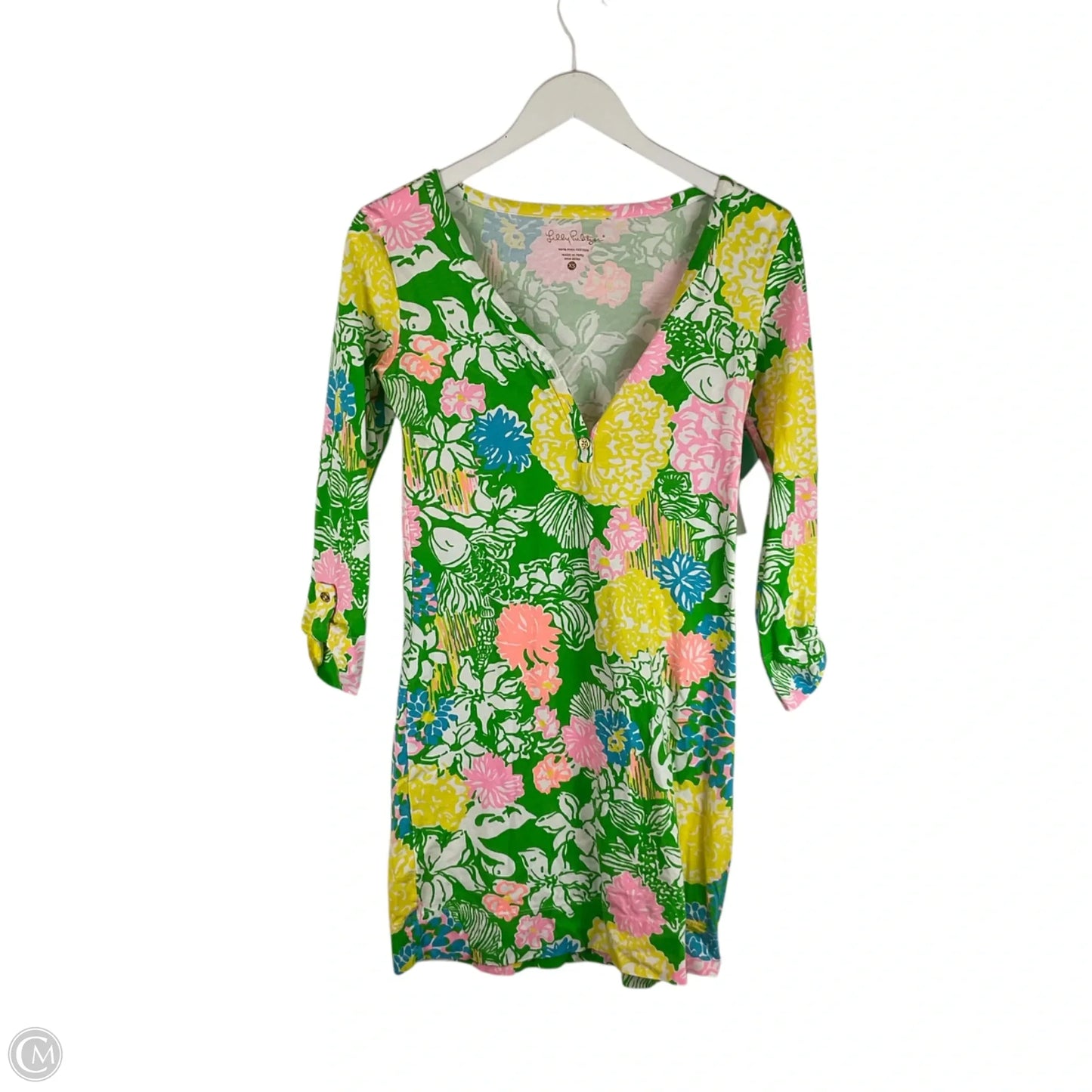 Dress Designer By Lilly Pulitzer In Green & Yellow, Size: Xs