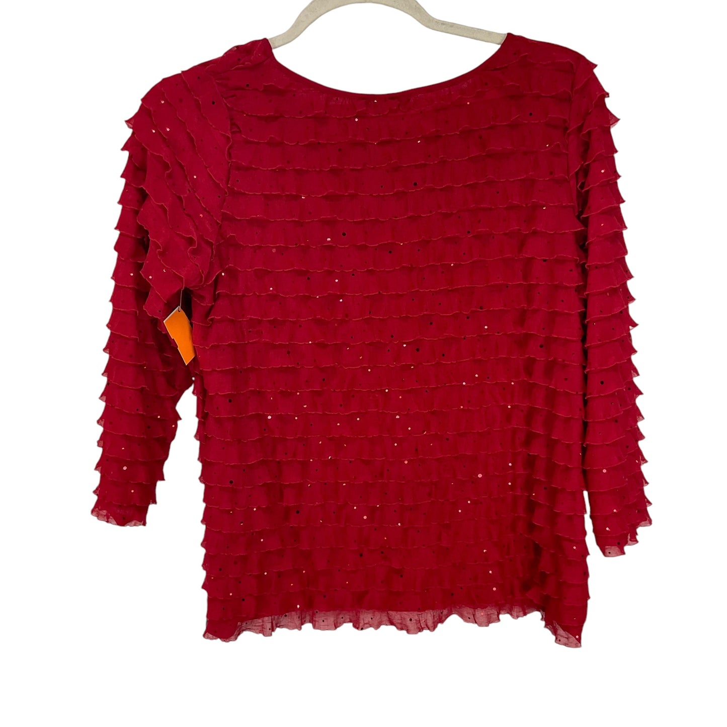 Top Long Sleeve By Kim Rogers In Red, Size: 1x