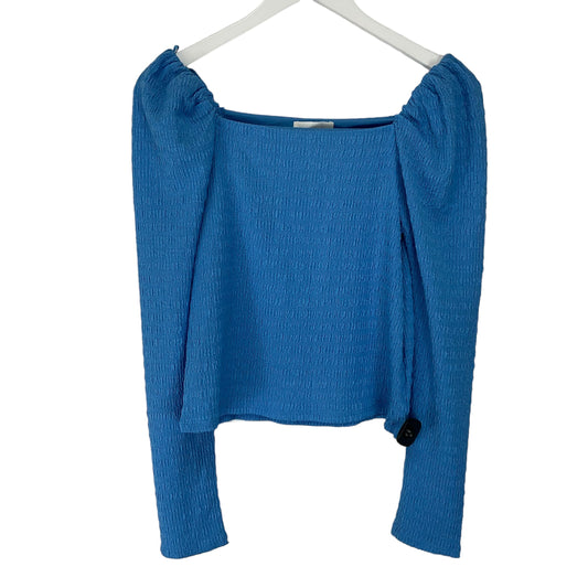 Blue Top Long Sleeve Basic H&m, Size S