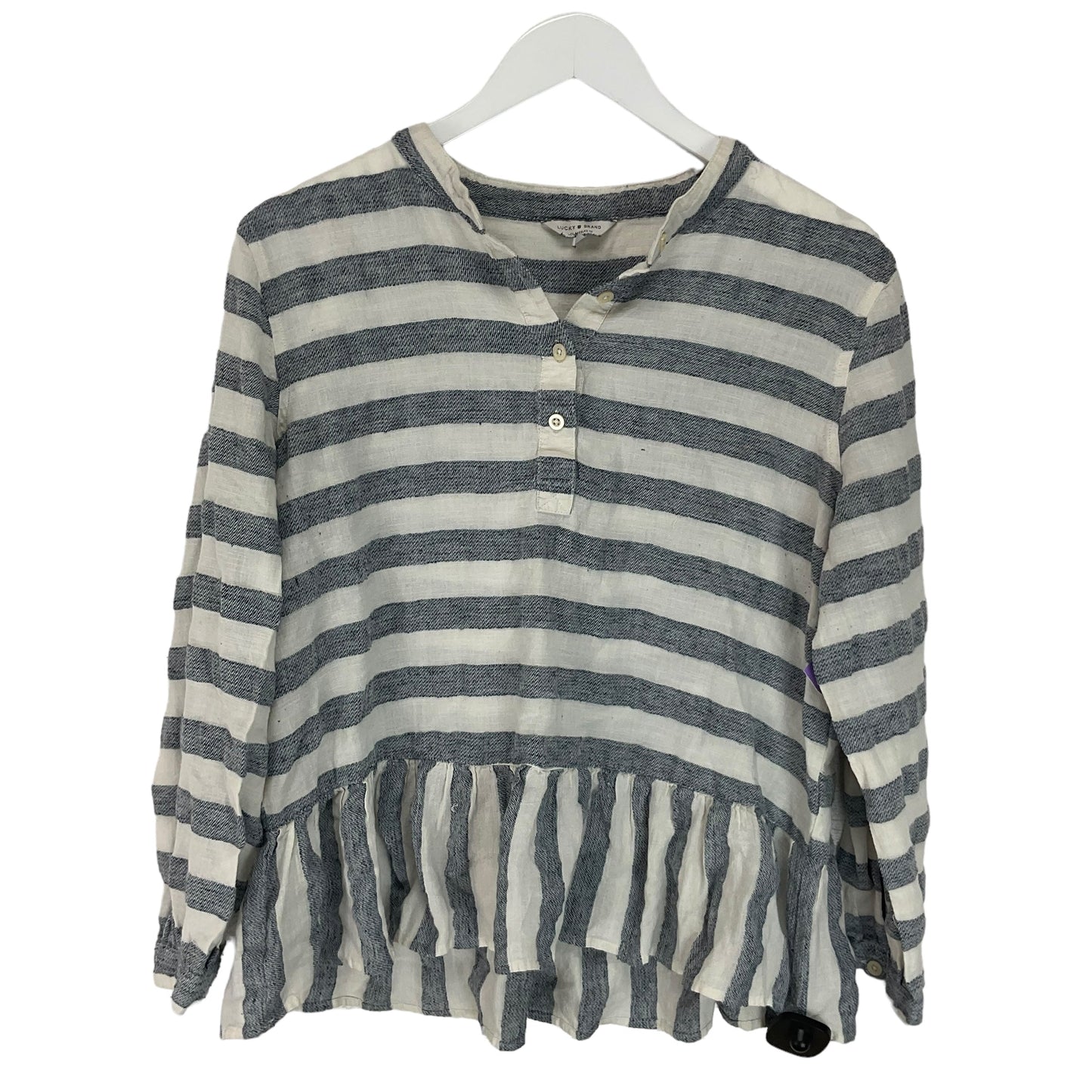 Striped Pattern Top Long Sleeve Lucky Brand, Size L