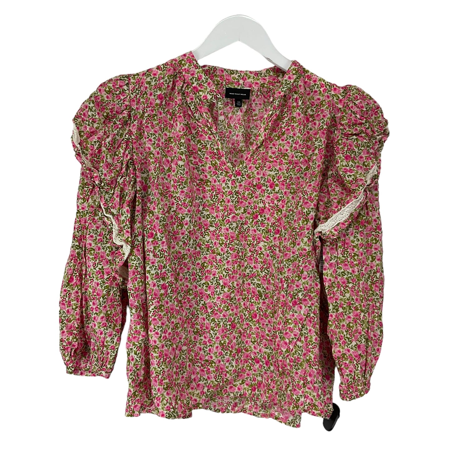 Floral Print Top Long Sleeve Who What Wear, Size M