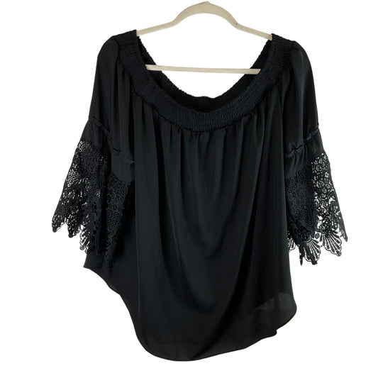 Top Long Sleeve Basic By Cato In Black, Size: 3x