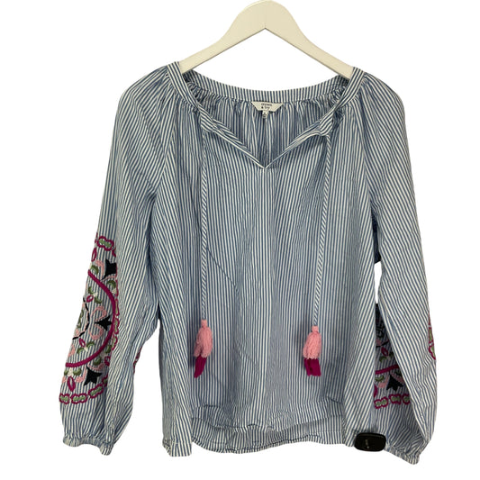 Top Long Sleeve By Crown And Ivy In Blue, Size: M