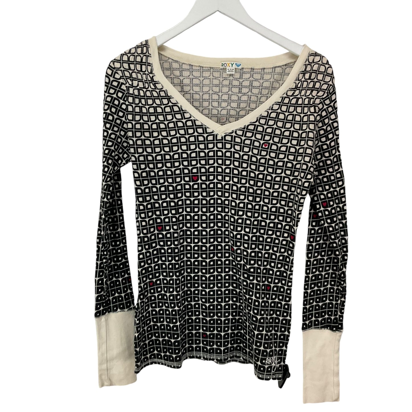 Top Long Sleeve By Roxy In Black & Cream, Size: Xl