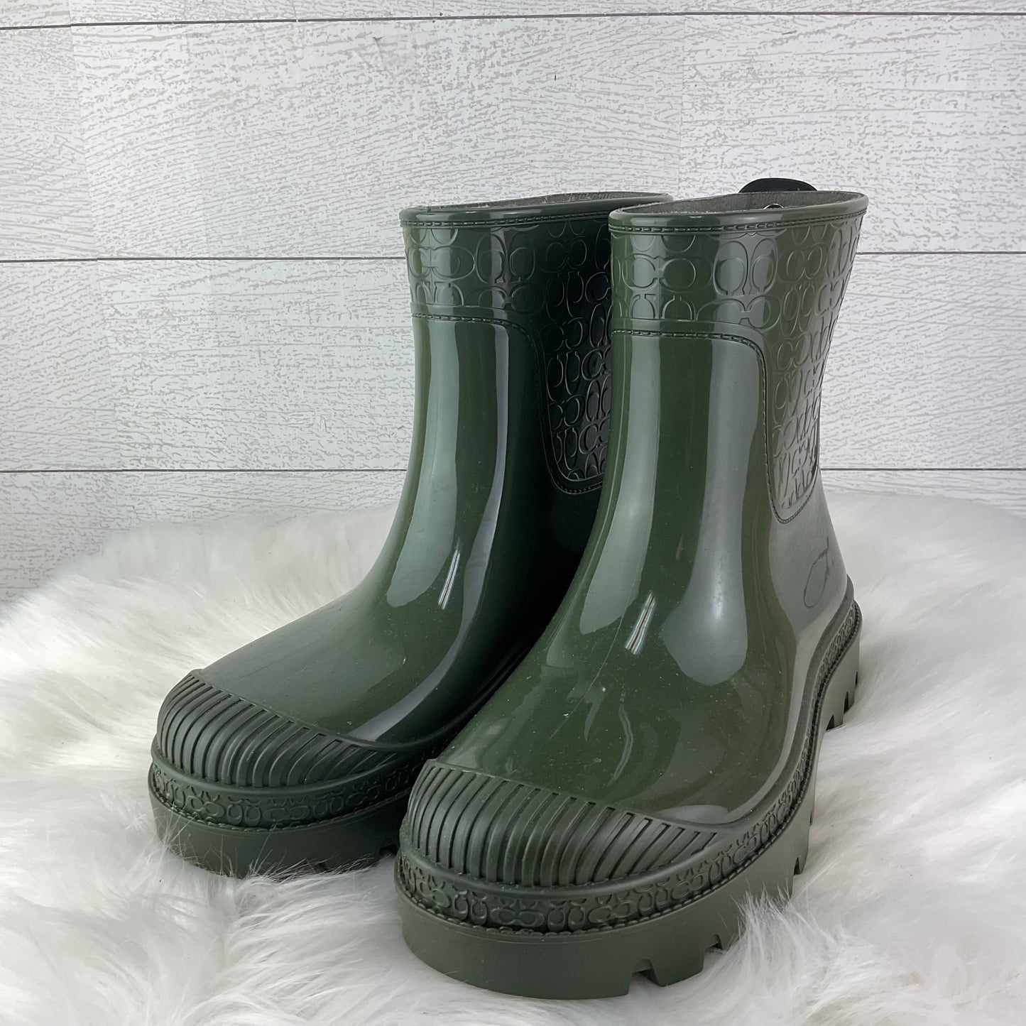 Boots Designer By Coach In Green, Size: 10