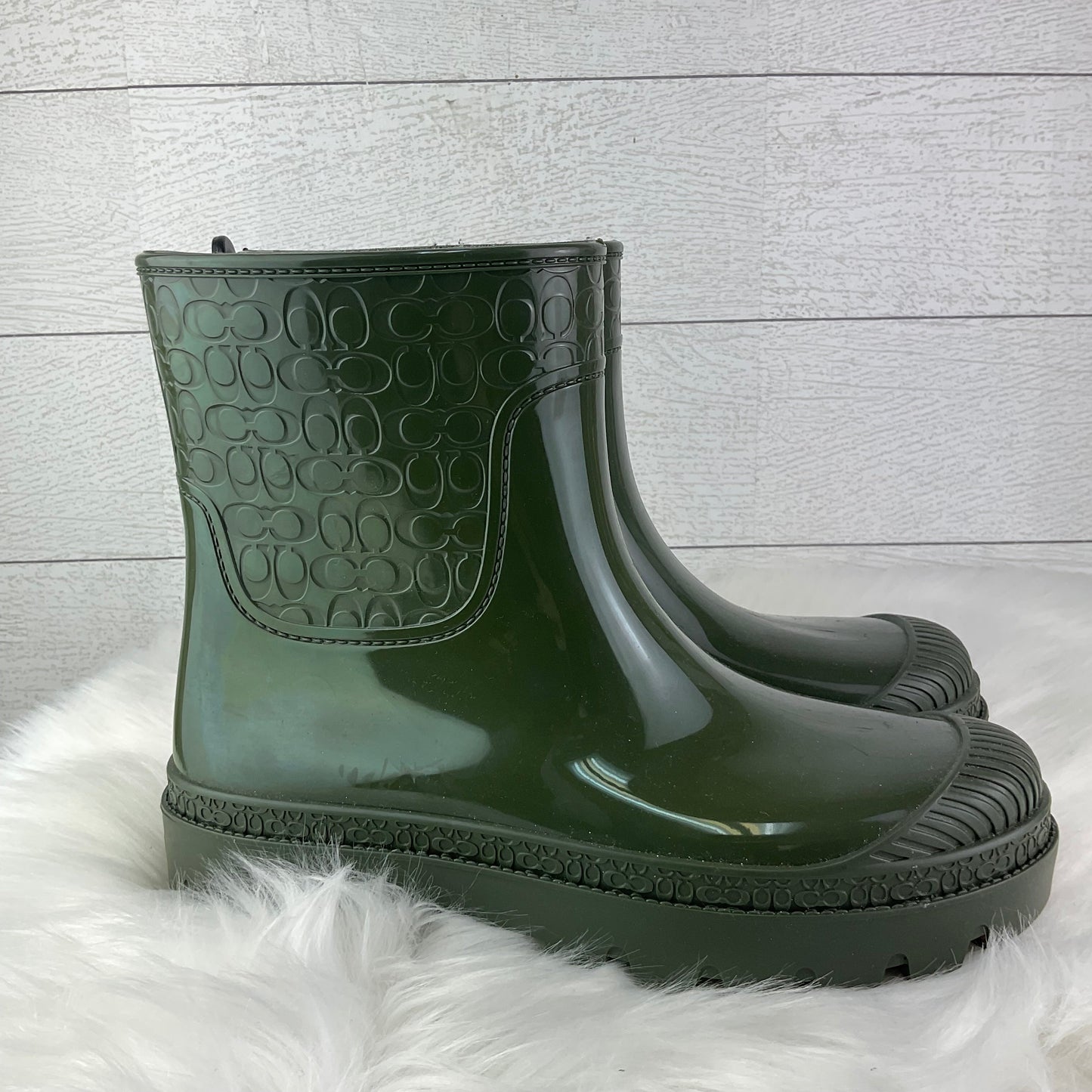 Boots Designer By Coach In Green, Size: 10