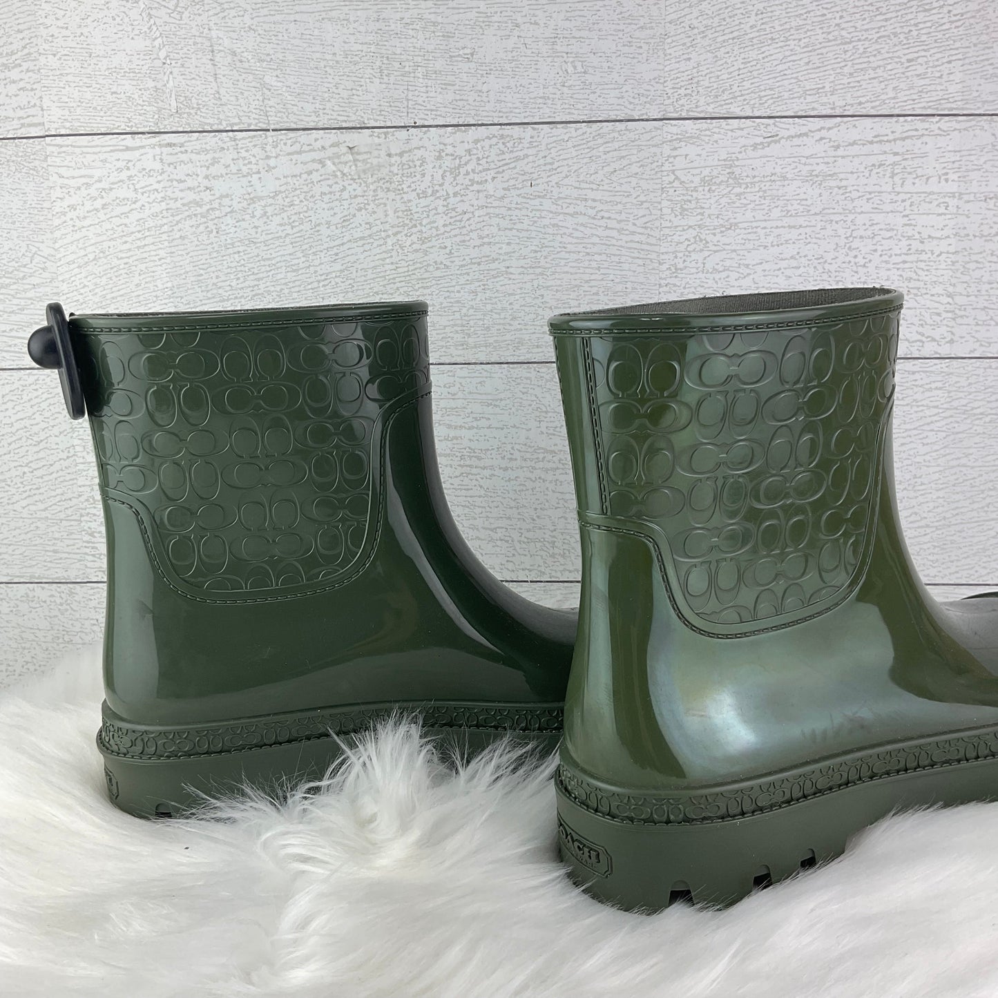 Boots Designer By Coach In Green, Size: 10