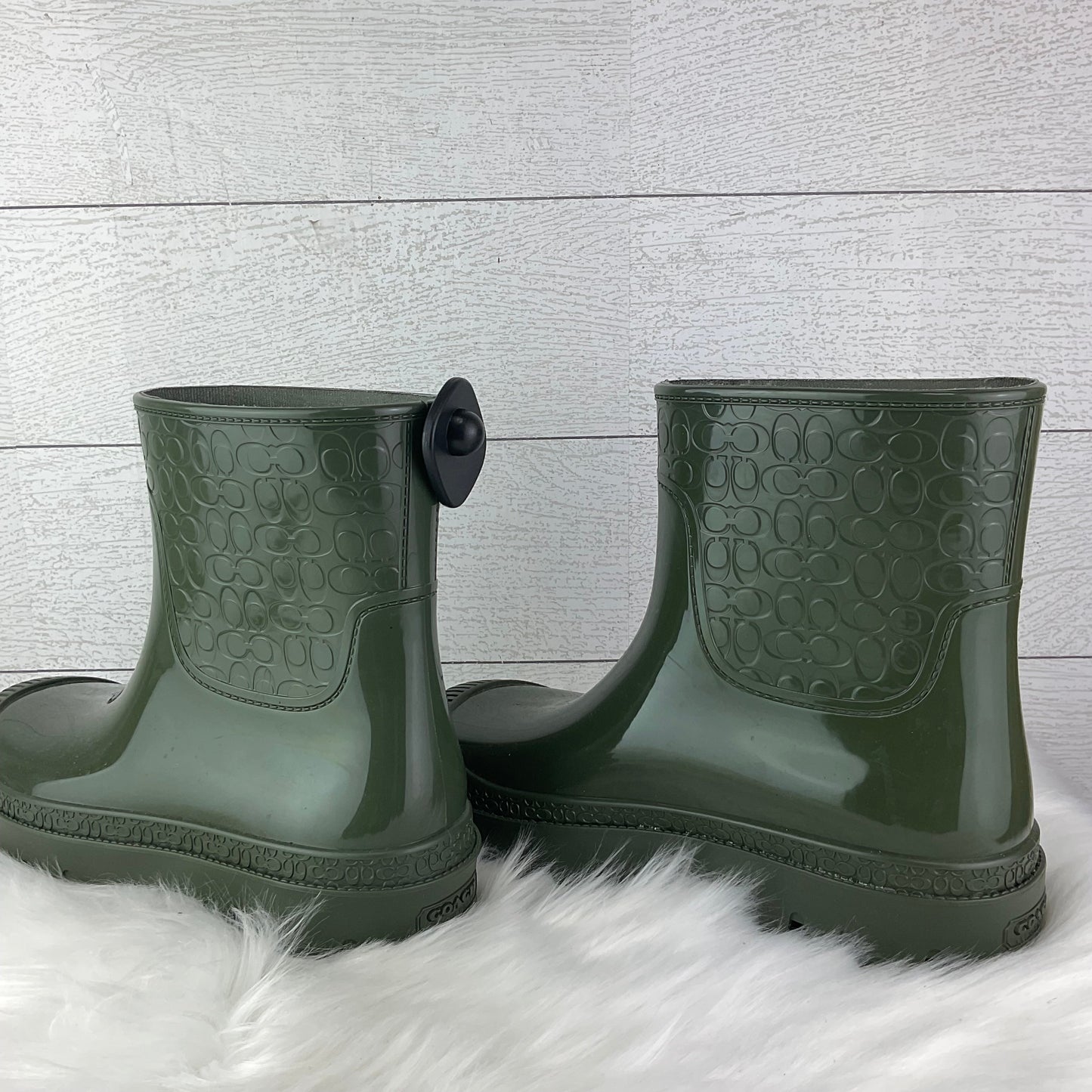 Boots Designer By Coach In Green, Size: 10