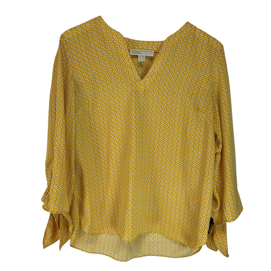 Top Long Sleeve By Michael By Michael Kors In Yellow, Size: M