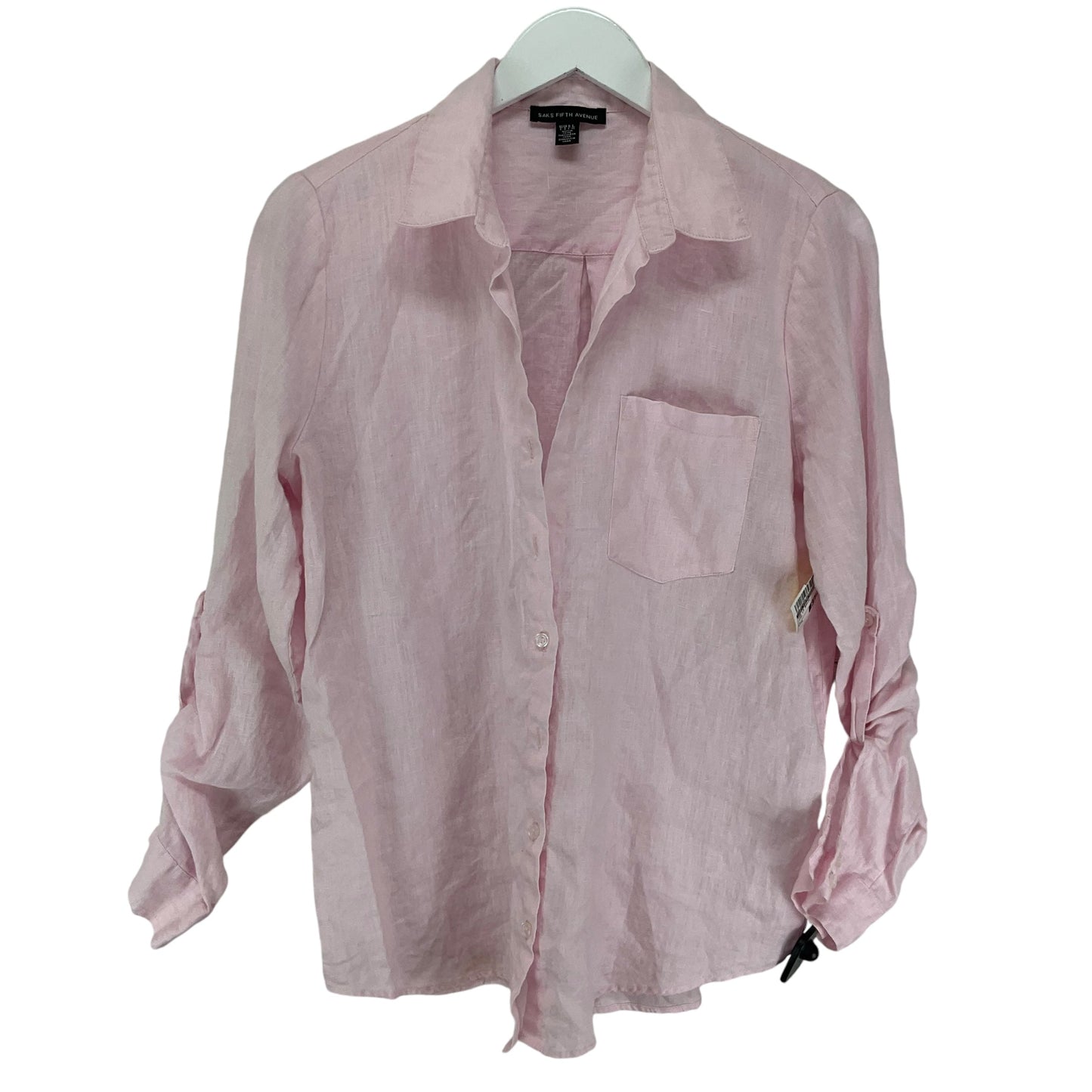 Top Long Sleeve Basic By Saks Fifth Avenue In Pink, Size: L