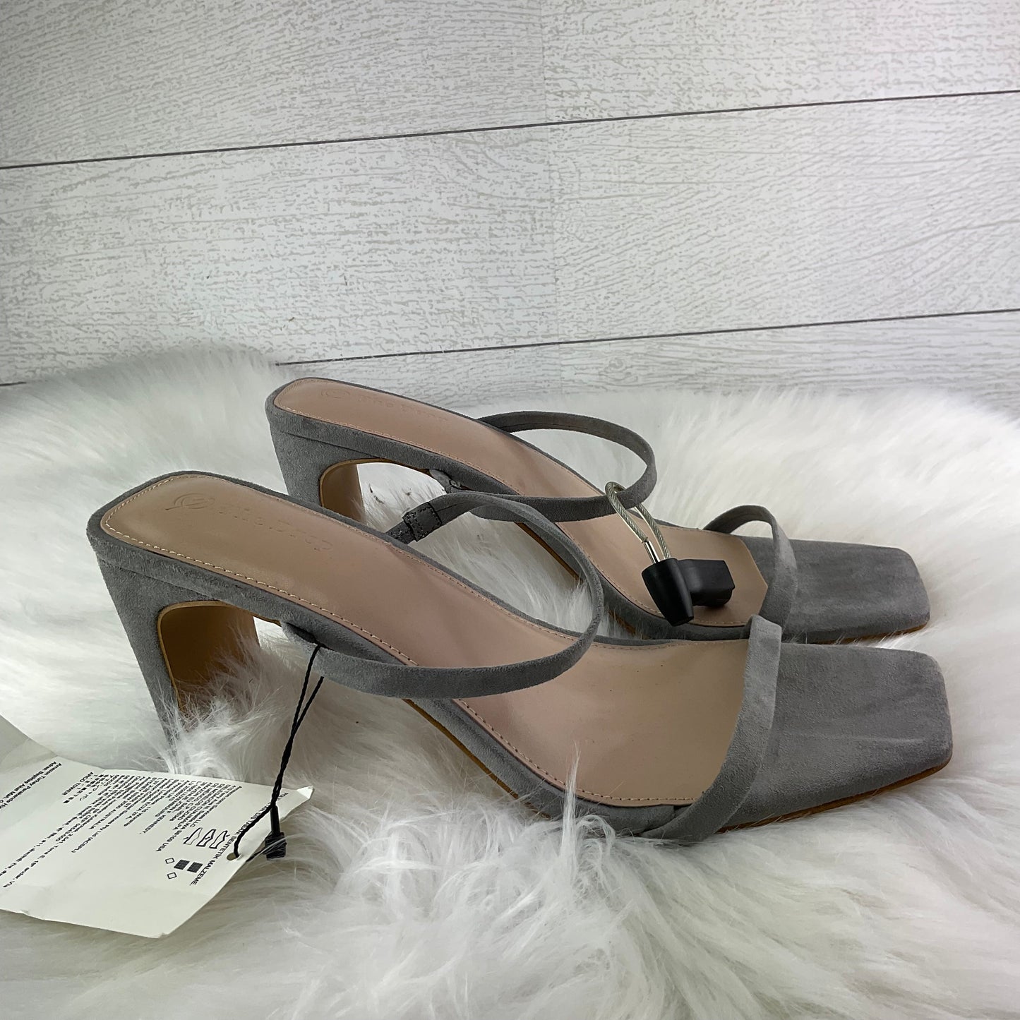 Shoes Heels Block By Clothes Mentor In Grey, Size: 9.5