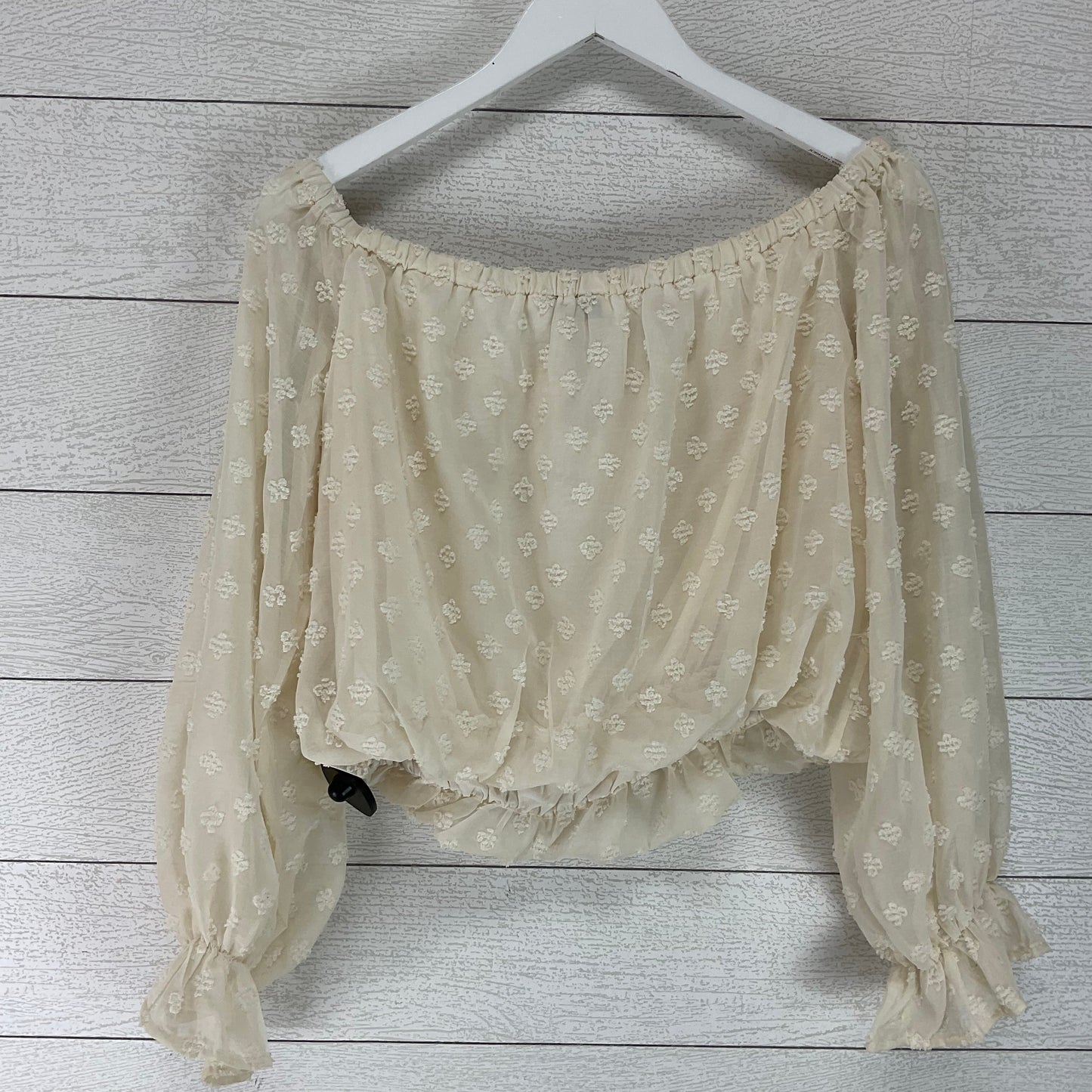 Top Long Sleeve Basic By She + Sky In Cream, Size: M