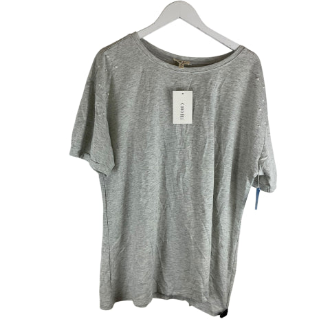 Top Short Sleeve Basic By Clothes Mentor In Grey, Size: 2x