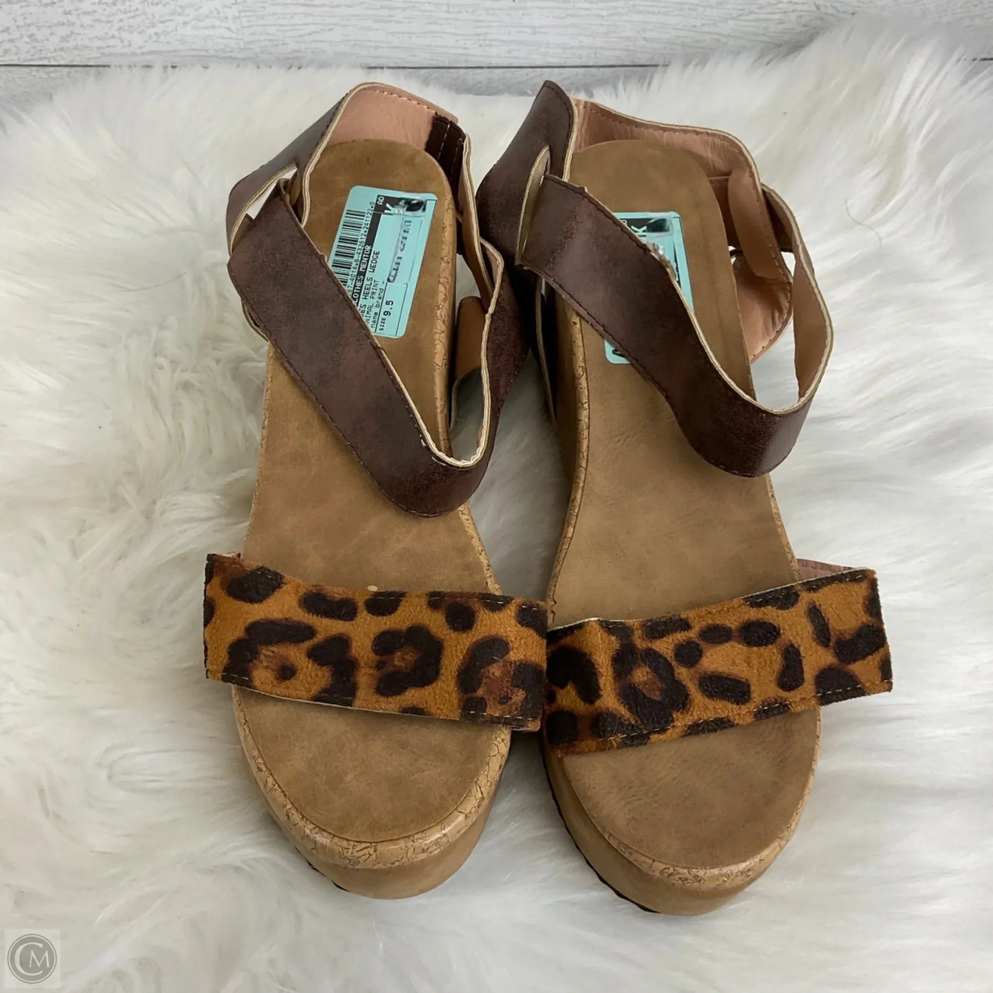 Shoes Heels Wedge By Clothes Mentor In Animal Print, Size: 9.5
