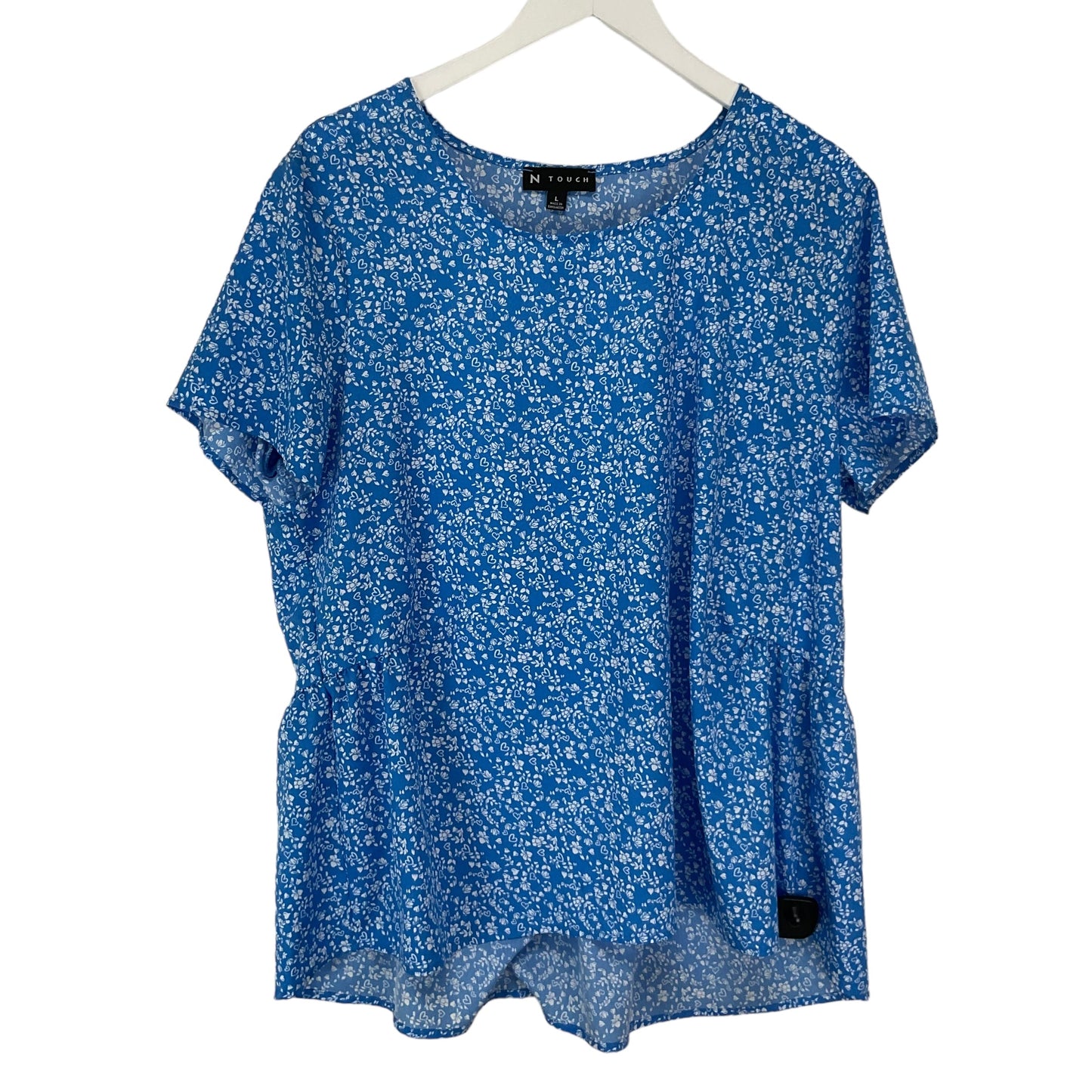 Blue Top Short Sleeve Basic N Touch, Size L