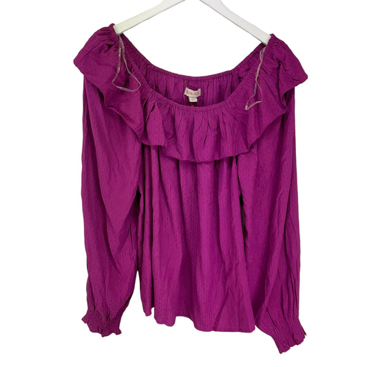 Top Long Sleeve By Knox Rose In Purple, Size: M