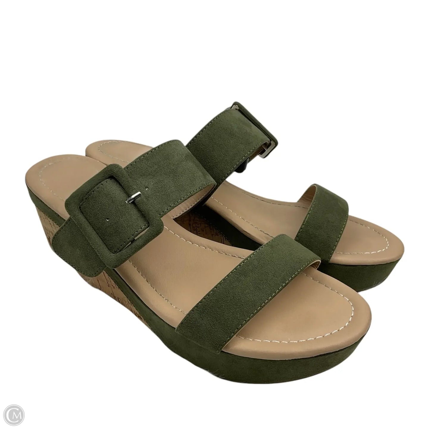 Sandals Heels Block By Cato In Green, Size: 9