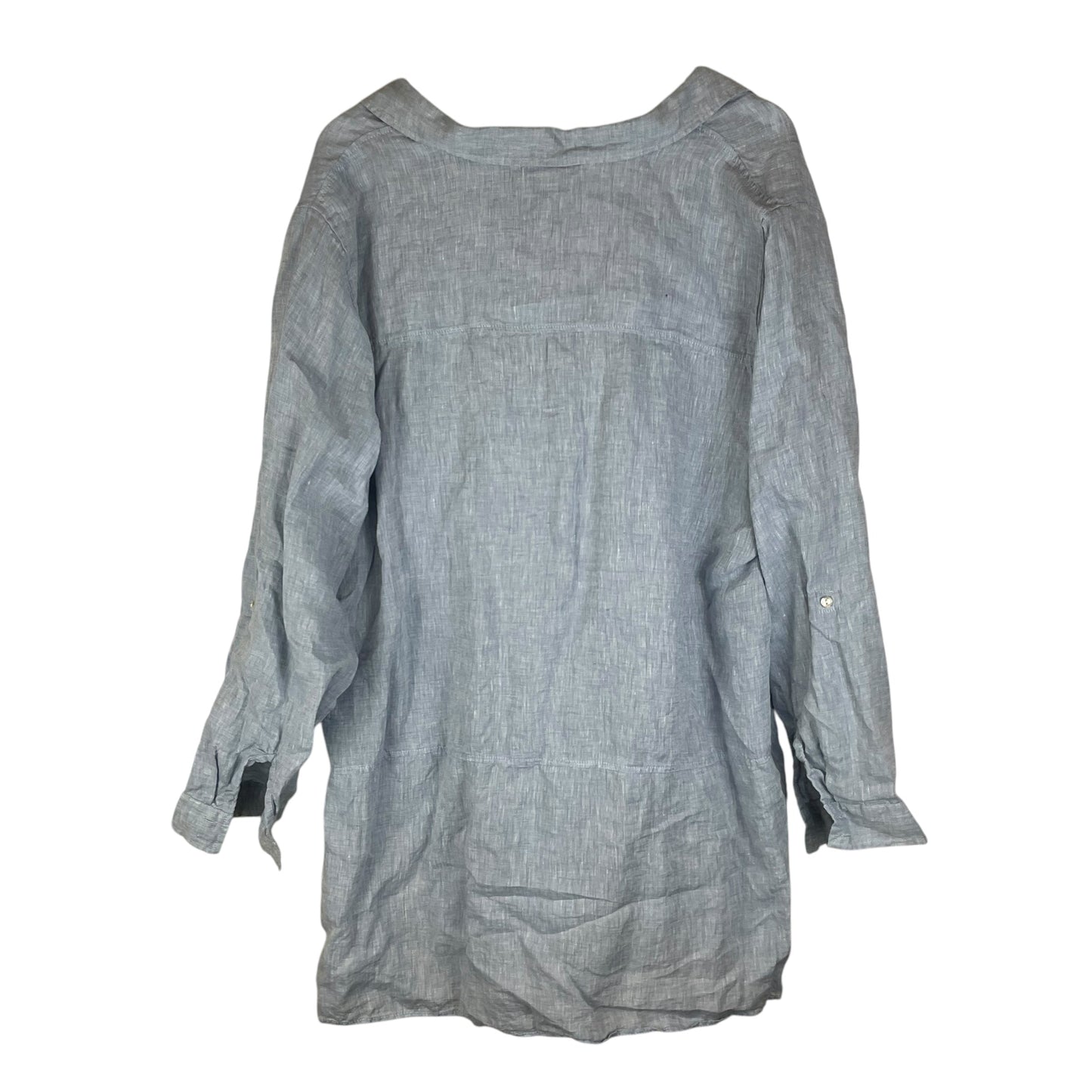 Top Long Sleeve By Tahari By Arthur Levine In Blue, Size: 2x