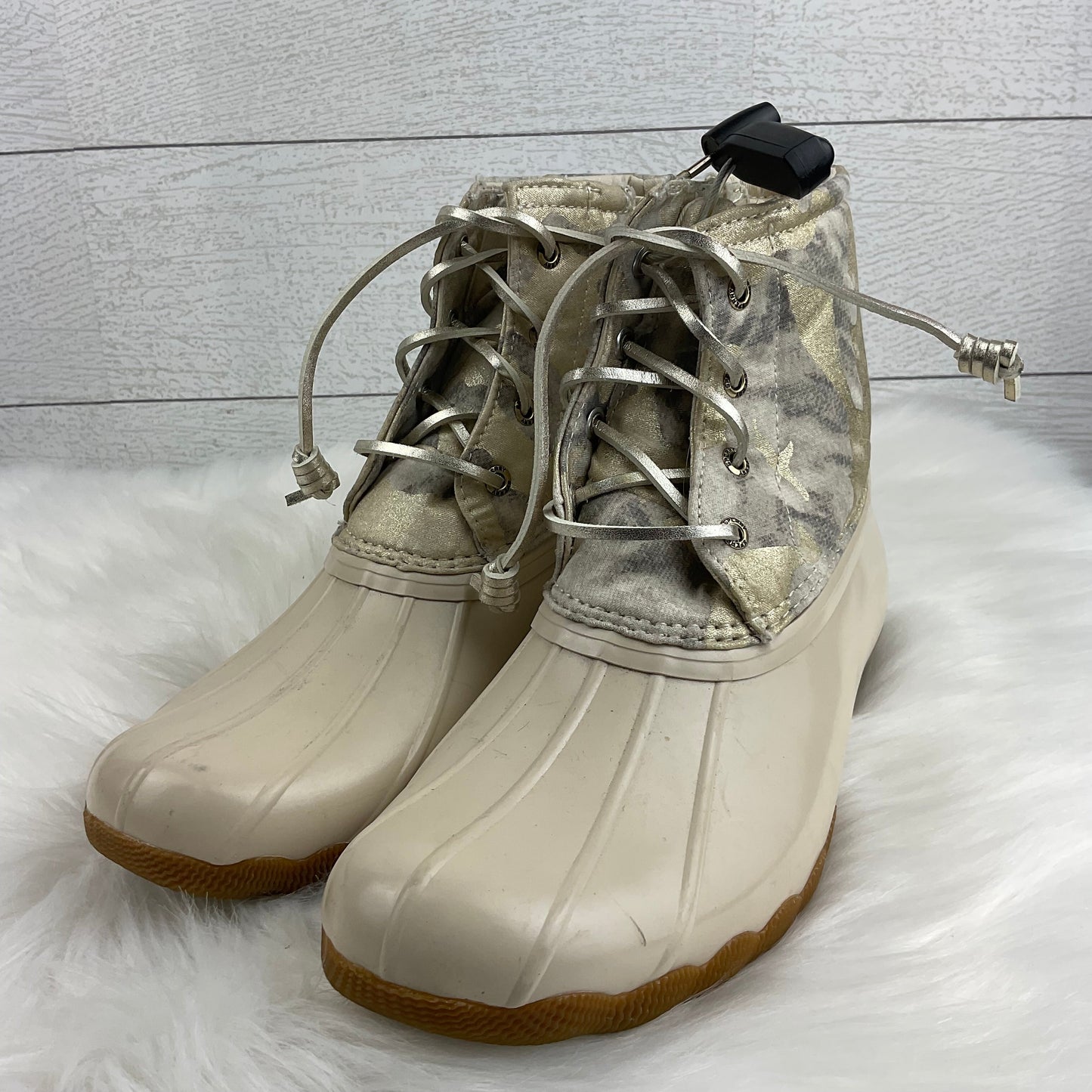 Boots Designer By Sperry In Cream, Size: 7